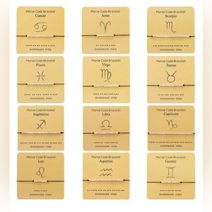 𝅺3/$15 💫✨ Handmade Zodiac Morse Code Bracelet ✨💫